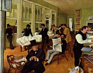 The Cotton Exchange - Edgar Degas